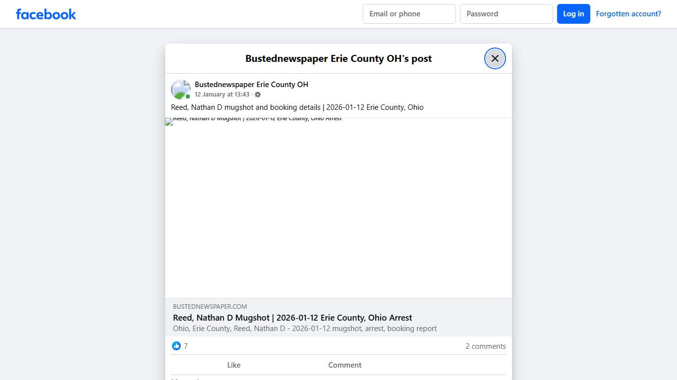 Reed, Nathan D mugshot... - Bustednewspaper Erie County OH Facebook