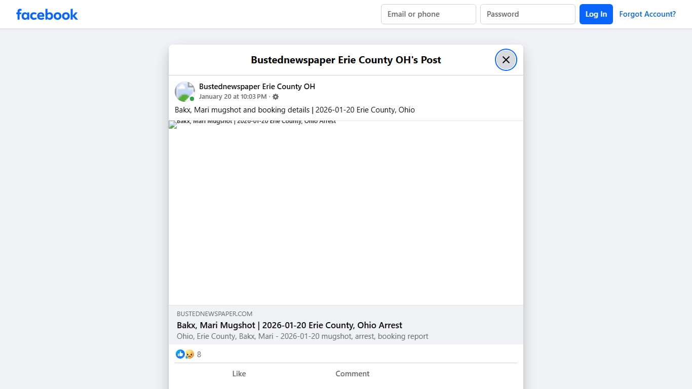 Bakx, Mari mugshot and... - Bustednewspaper Erie County OH Facebook