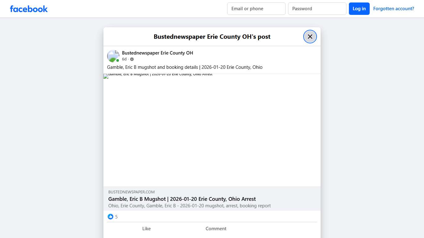 Gamble, Eric B mugshot... - Bustednewspaper Erie County OH Facebook